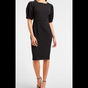 Express Midi cocktail dress with puff sleeve